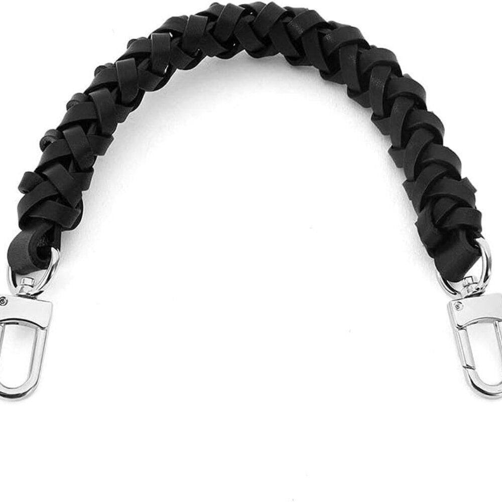 Genuine Leather Braided Bag Strap for LV Neonoe Metis Noe BB Hobo Black